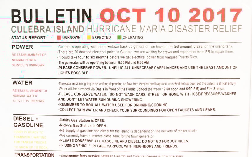 Hurricane Maria Disaster Relief Bulletin October 2017